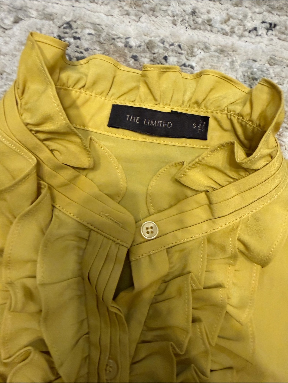 The Limited Mustard Ruffle Front Sleeveless Blouse - Picture 3 of 7